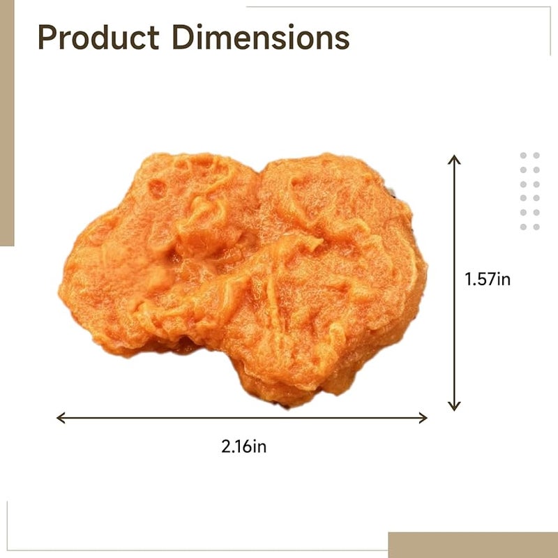 Realistic Fake Chicken Nuggets Food Props Set Of 10 Yellow PVC Display Items 2 2 X 1 6 Inches - Image 4